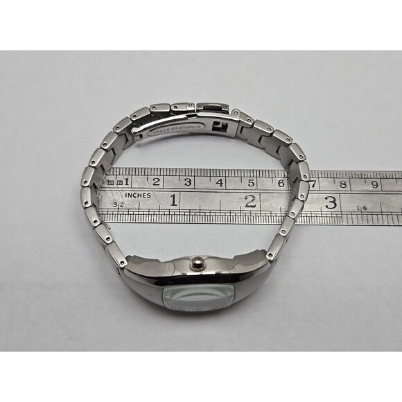 Tomax IBM Womens Quartz Watch Silvertone Tonneau White Dial Bracelet New Battery - Picture 10 of 11